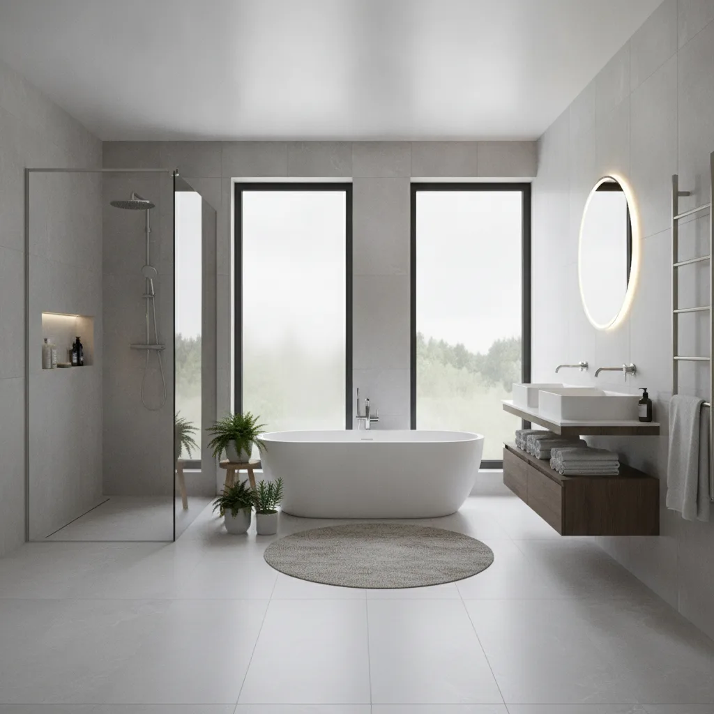Großzügiges Bad mit Wanne und Dusche Badsanierung Cranz – Großes Bad mit Badewanne und Dusche